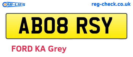 AB08RSY are the vehicle registration plates.