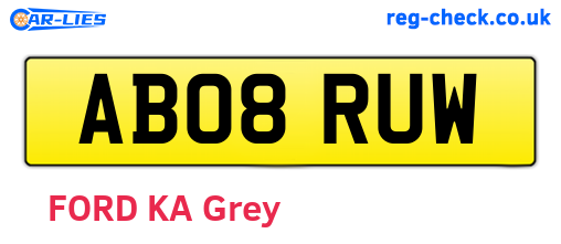 AB08RUW are the vehicle registration plates.