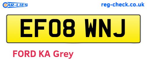EF08WNJ are the vehicle registration plates.