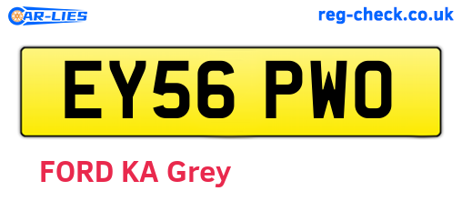 EY56PWO are the vehicle registration plates.
