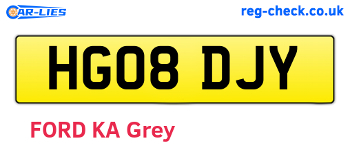 HG08DJY are the vehicle registration plates.