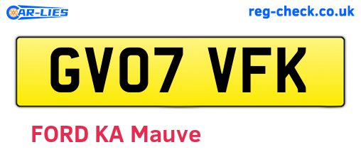 GV07VFK are the vehicle registration plates.