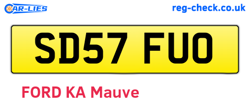 SD57FUO are the vehicle registration plates.