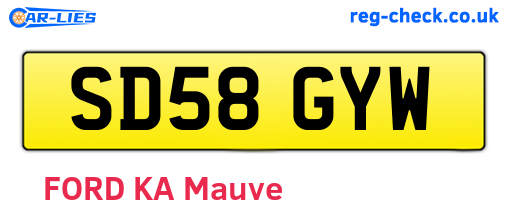 SD58GYW are the vehicle registration plates.