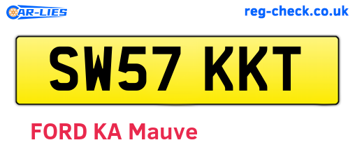 SW57KKT are the vehicle registration plates.