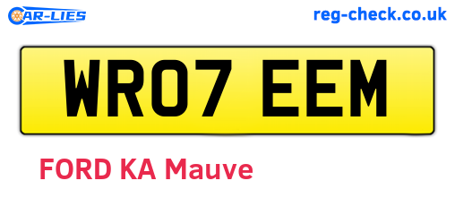 WR07EEM are the vehicle registration plates.