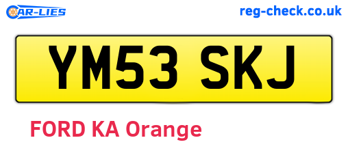 YM53SKJ are the vehicle registration plates.