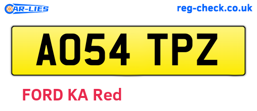 AO54TPZ are the vehicle registration plates.