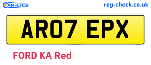 AR07EPX are the vehicle registration plates.