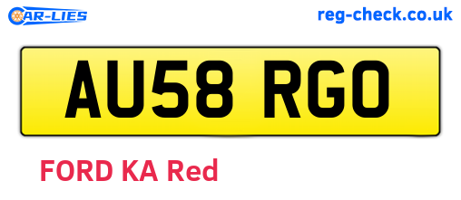 AU58RGO are the vehicle registration plates.