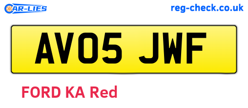 AV05JWF are the vehicle registration plates.