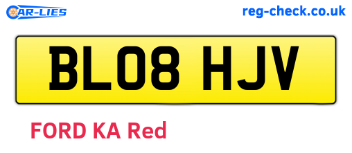 BL08HJV are the vehicle registration plates.