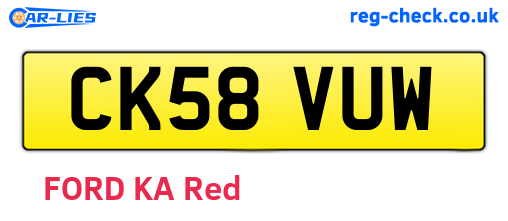 CK58VUW are the vehicle registration plates.