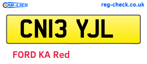 CN13YJL are the vehicle registration plates.