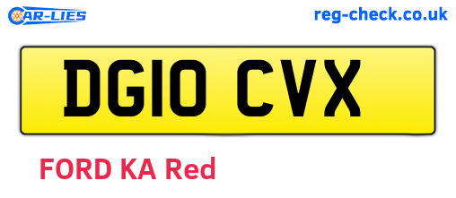 DG10CVX are the vehicle registration plates.