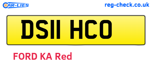 DS11HCO are the vehicle registration plates.