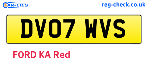 DV07WVS are the vehicle registration plates.