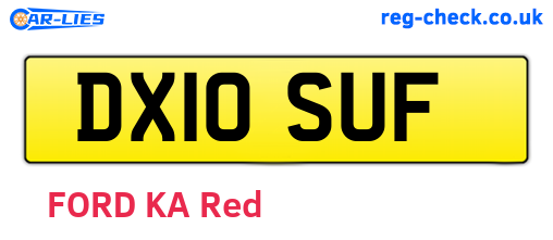 DX10SUF are the vehicle registration plates.