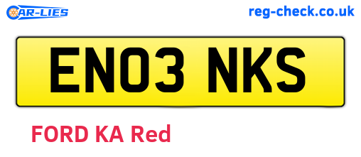 EN03NKS are the vehicle registration plates.