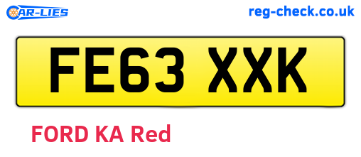 FE63XXK are the vehicle registration plates.