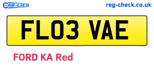 FL03VAE are the vehicle registration plates.