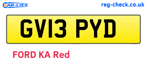 GV13PYD are the vehicle registration plates.
