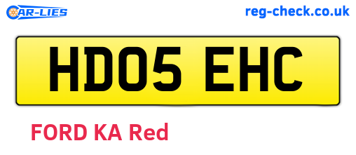 HD05EHC are the vehicle registration plates.