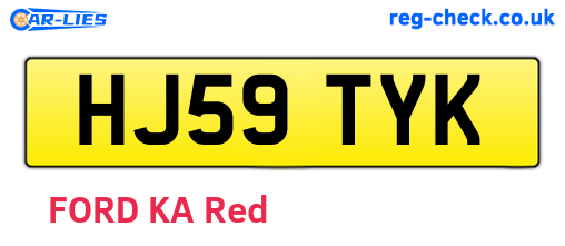 HJ59TYK are the vehicle registration plates.