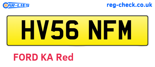 HV56NFM are the vehicle registration plates.