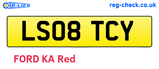 LS08TCY are the vehicle registration plates.