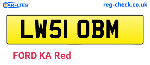 LW51OBM are the vehicle registration plates.