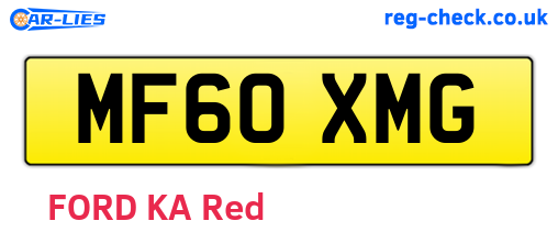 MF60XMG are the vehicle registration plates.
