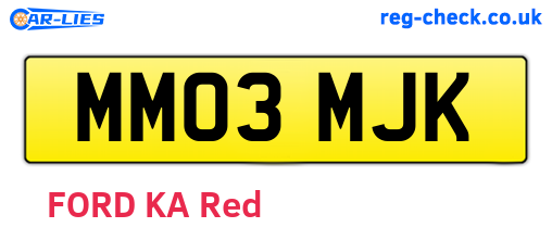 MM03MJK are the vehicle registration plates.