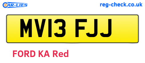 MV13FJJ are the vehicle registration plates.