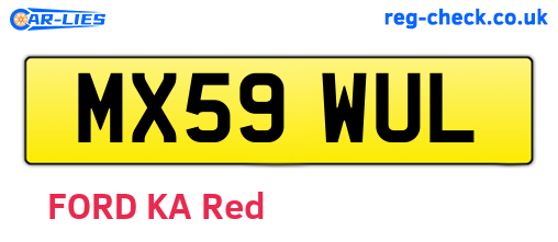 MX59WUL are the vehicle registration plates.