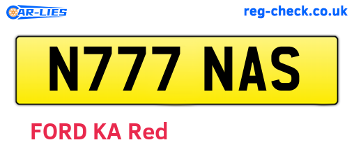 N777NAS are the vehicle registration plates.