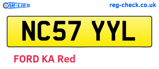 NC57YYL are the vehicle registration plates.
