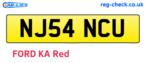 NJ54NCU are the vehicle registration plates.