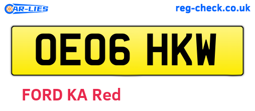 OE06HKW are the vehicle registration plates.
