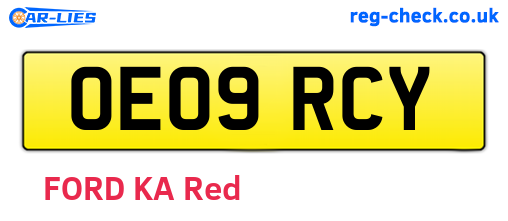 OE09RCY are the vehicle registration plates.