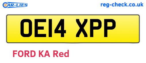 OE14XPP are the vehicle registration plates.