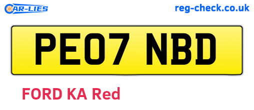 PE07NBD are the vehicle registration plates.