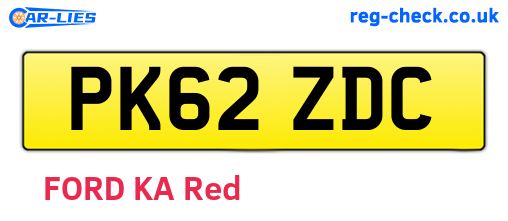 PK62ZDC are the vehicle registration plates.
