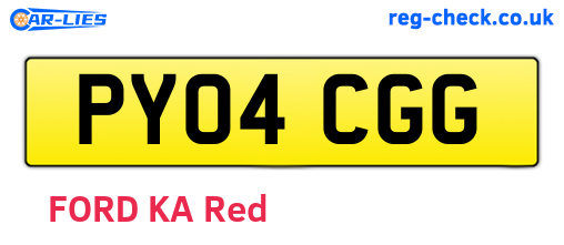 PY04CGG are the vehicle registration plates.