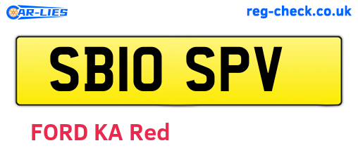 SB10SPV are the vehicle registration plates.