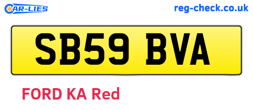SB59BVA are the vehicle registration plates.