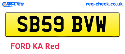 SB59BVW are the vehicle registration plates.