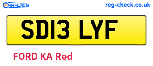 SD13LYF are the vehicle registration plates.