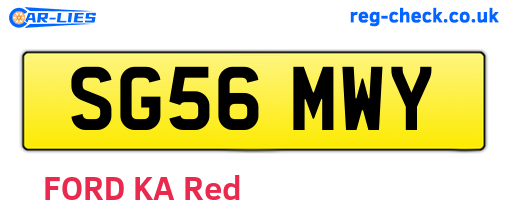 SG56MWY are the vehicle registration plates.