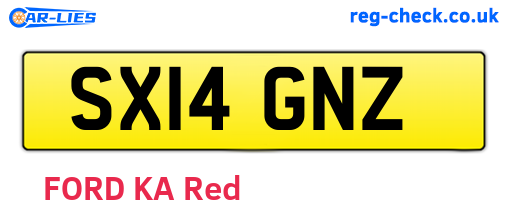 SX14GNZ are the vehicle registration plates.